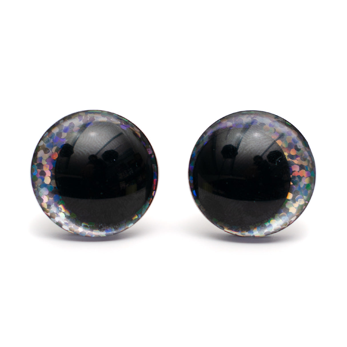 Ei keskiöllistä turvasilmää glitterillä - hopea