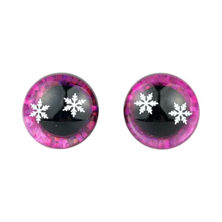 Säkerhetsögon Glitter Snöflinga Rosa