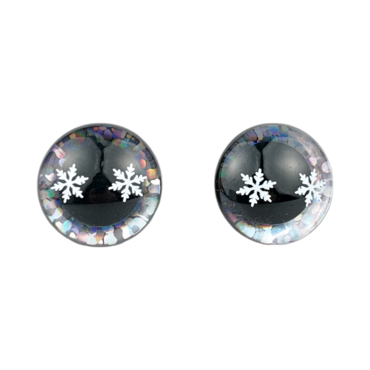 Säkerhetsögon Glitter Snöflinga Silver