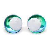 Off Center Säkerhetsöga Vit Pupill Chrome - Grön