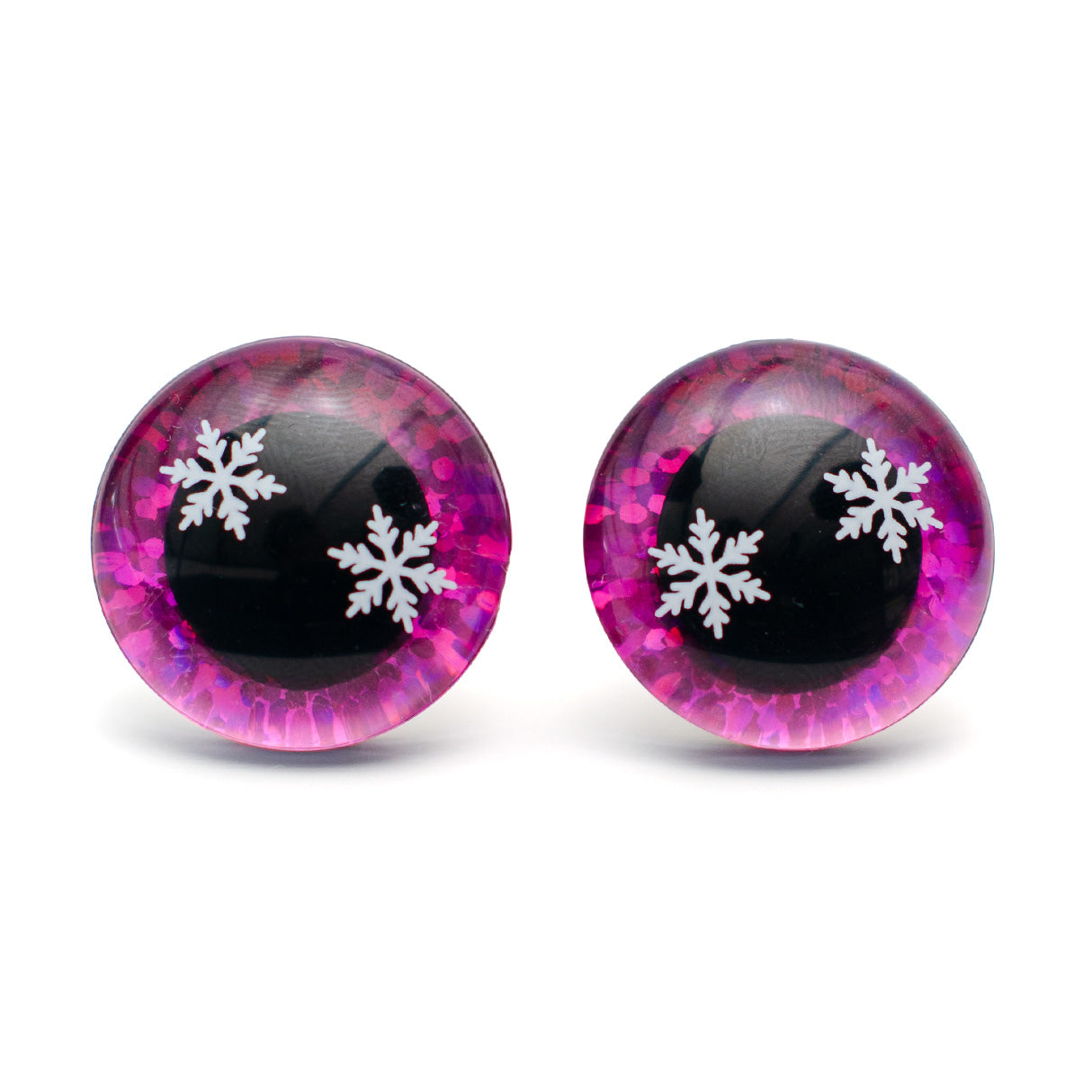 Turvasilmä lumihiutale - Syvän pinkki