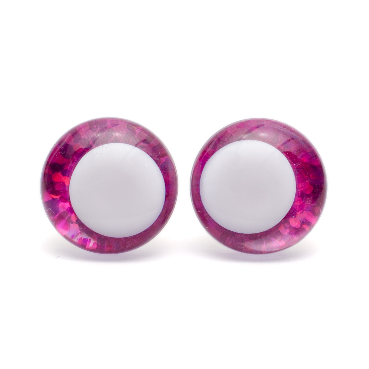 Ei keskiturvasilmää, valkoinen pupilli - syvän pinkki